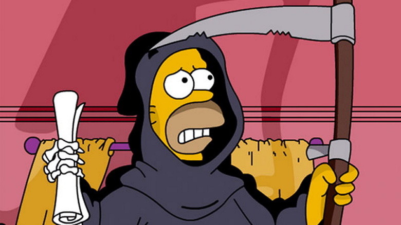 Homer Simpson as Death reaps