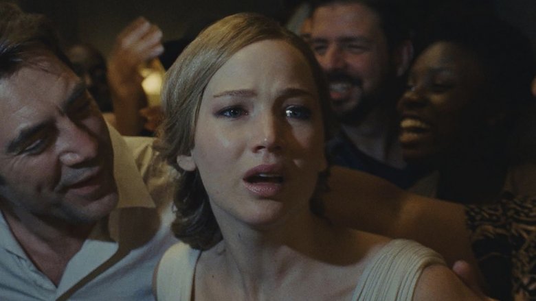 Javier Bardem and Jennifer Lawrence in mother!