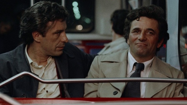 John Cassavetes and Peter Falk on bus