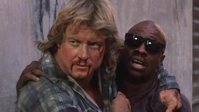 Roddy Piper and Keith David fighting