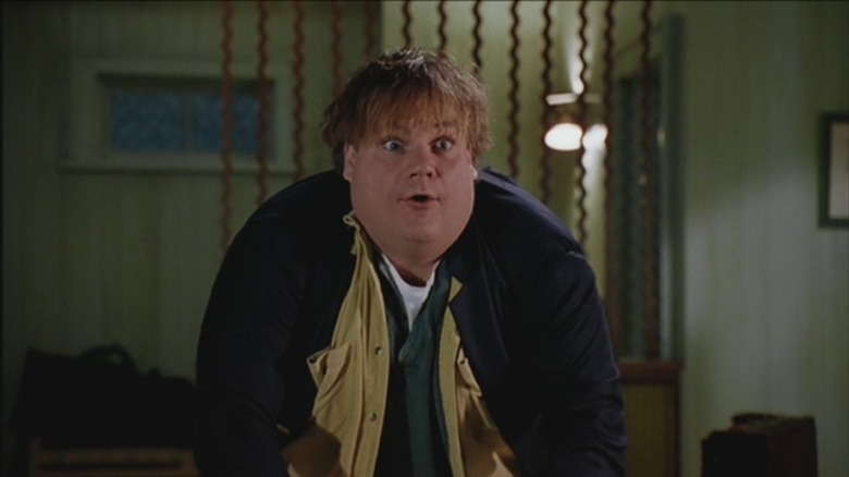 Chris Farley raises arms