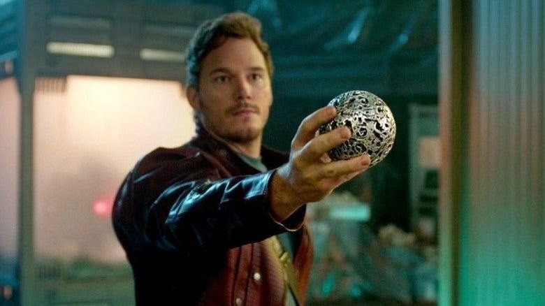 Star Lord holds an orb