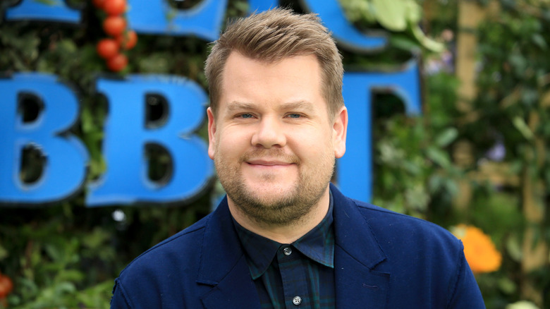 James Corden wearing blue