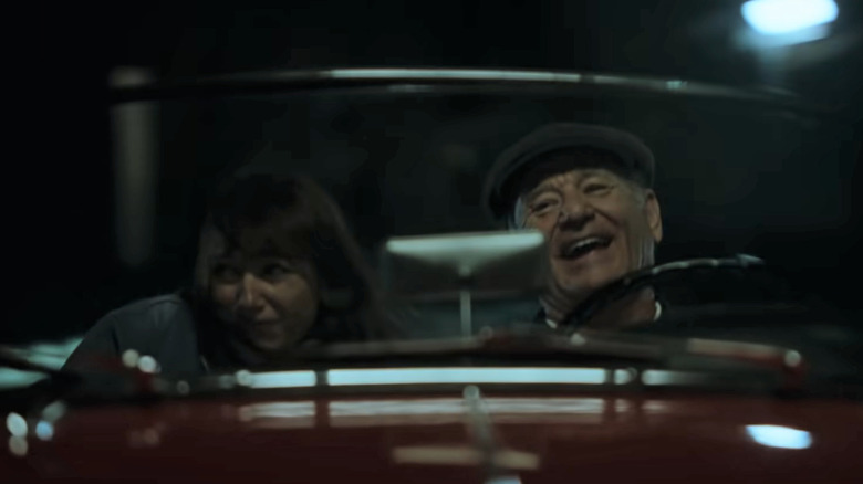 Rashida Jones and Bill Murray in car