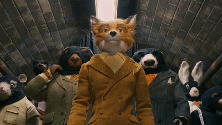 Mr. Fox leading animals