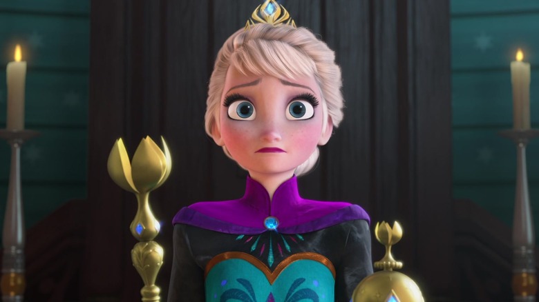 Queen Elsa holding orb and scepter