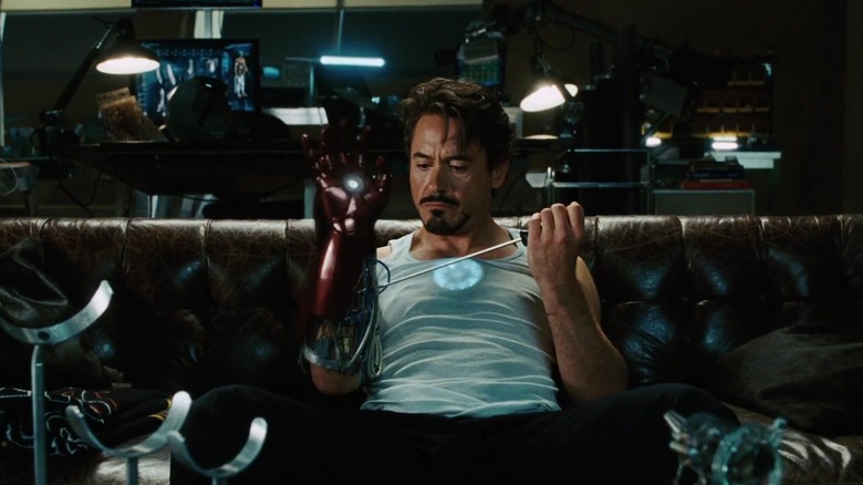 Tony Stark fixing Iron Man gauntlet