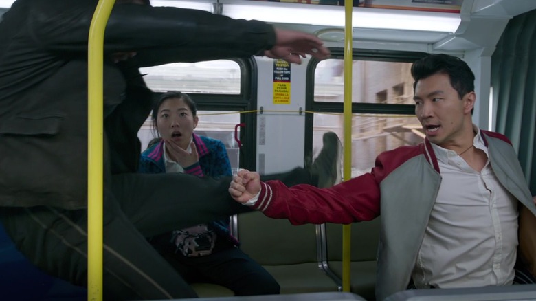 Shang-Chi punches bus attacker