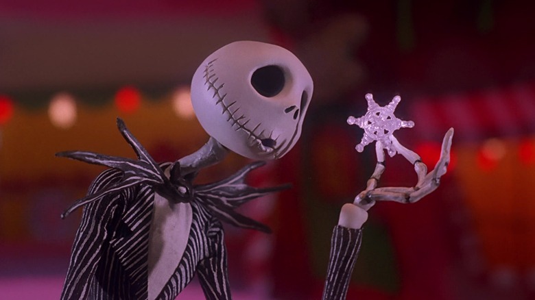 Jack Skellington holding snowflake