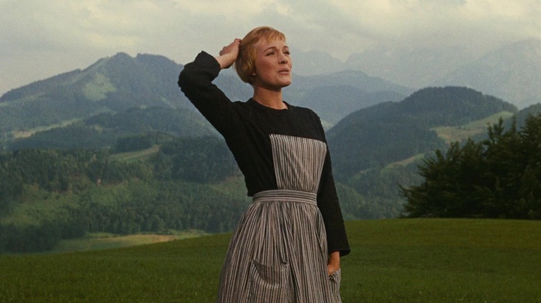 Fraulein Maria singing on mountain