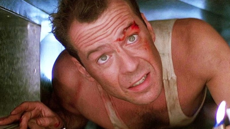 John McClane in air vent