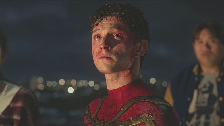 Peter Parker with bloodied face