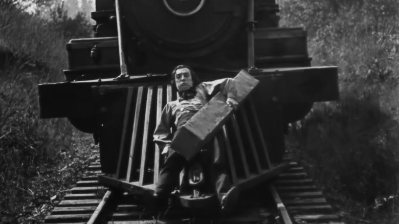 Buster Keaton on train