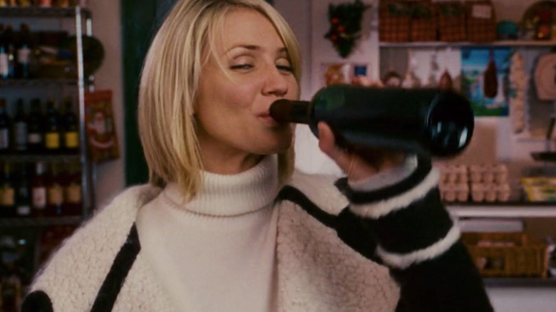 Cameron diaz in The Holiday drinking wine