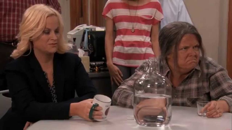 Leslie and Tammy Swanson drink