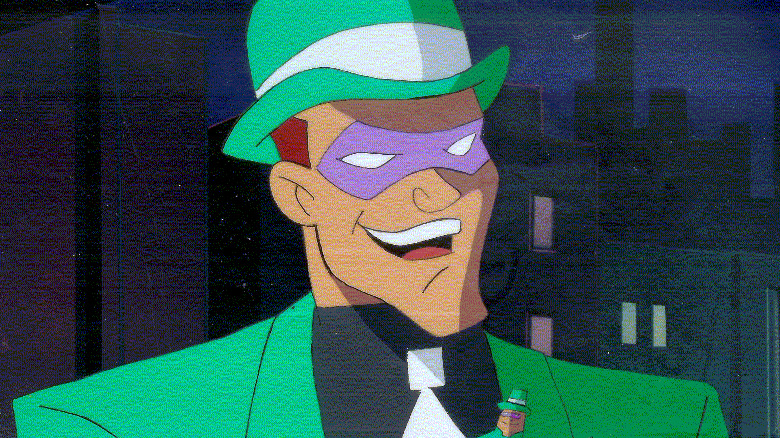 Riddler grinning in Batman: The Animated Series