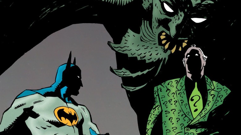 Riddler vs. Batman in shadow