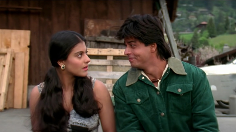 Raj and Simran looking at each other