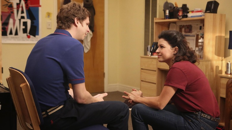 George Michael and Maeby smiling