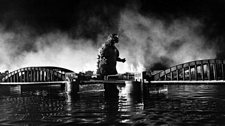 Godzilla attacking Tokyo