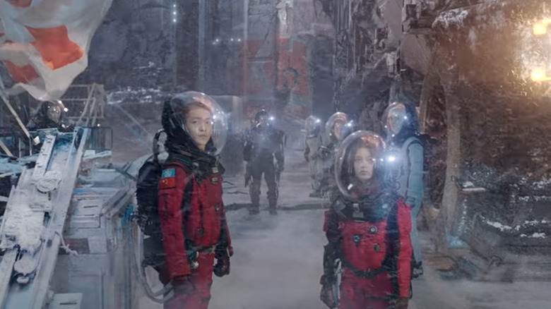 Wandering Earth astronauts in the snow