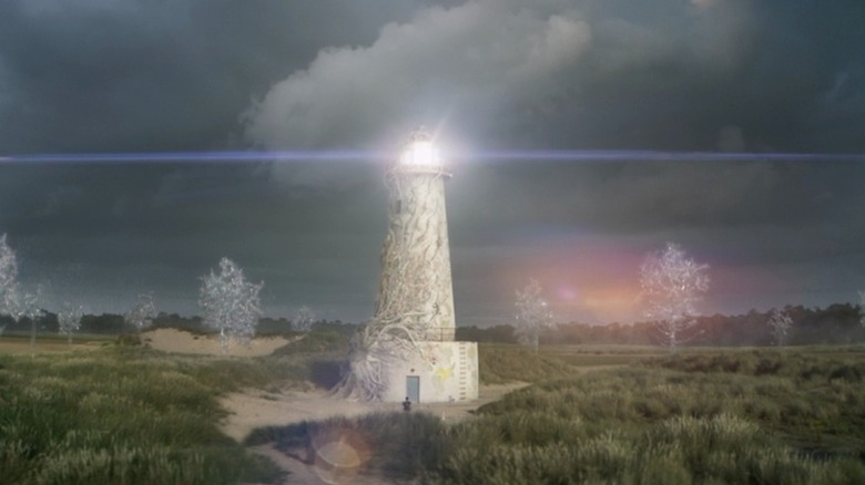 Glowing overgrown lighthouse