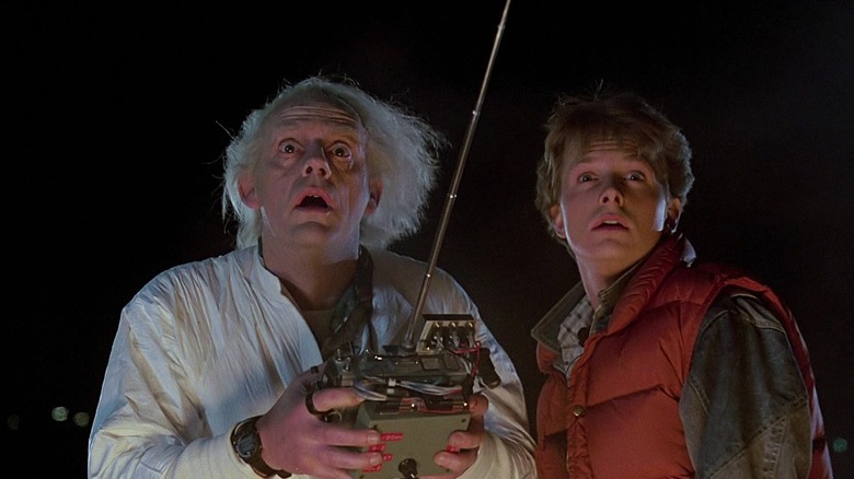 Doc Brown and Marty test Delorean