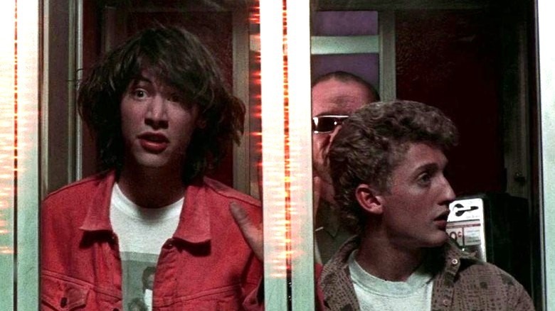 Bill and Ted in time traveling phone booth