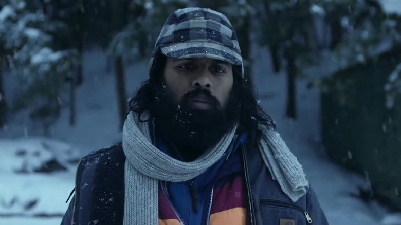 Bearded Jeevan Chaudhary in snow