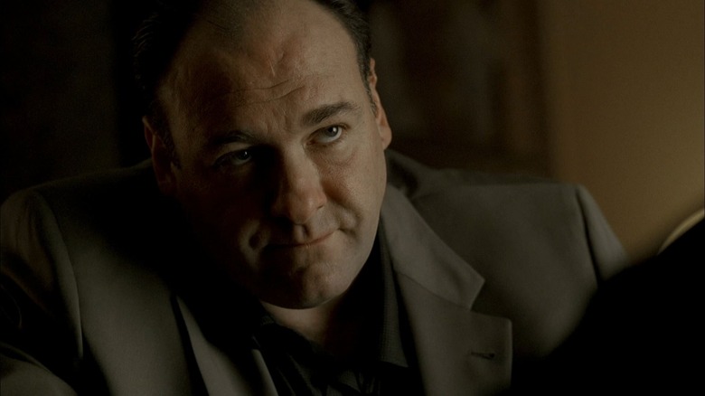 Tony Soprano wearing gray suit