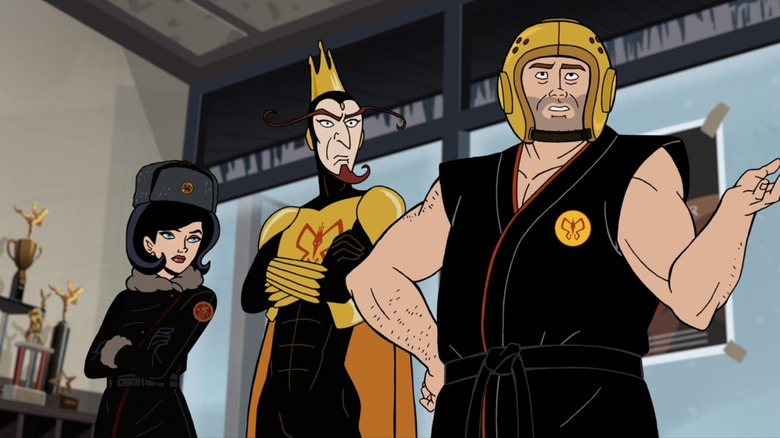 Gary, Monarch, and Dr. Girlfriend in dojo