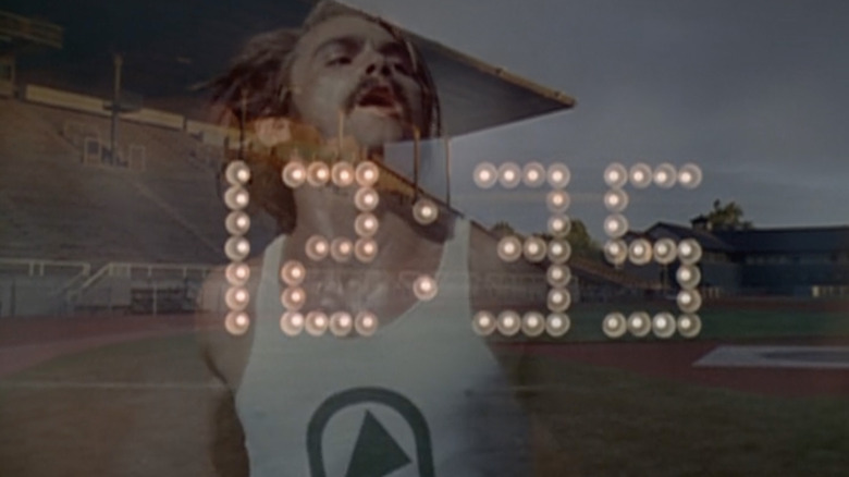 Steve Prefontaine running with clock superimposed