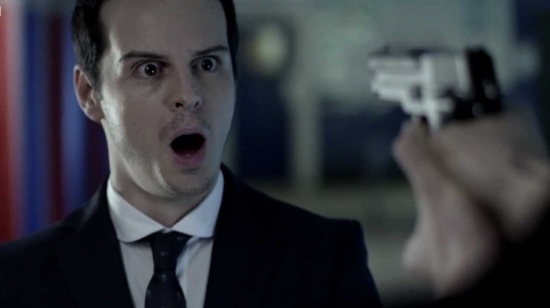 Moriarty at gunpoint