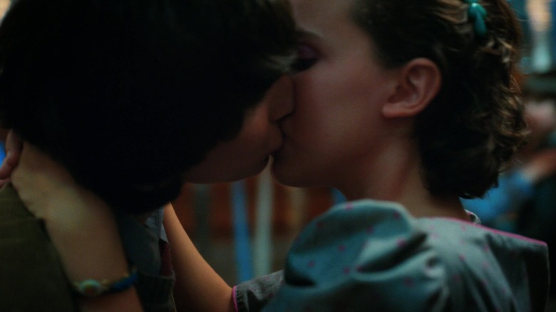 Mike and Eleven kiss