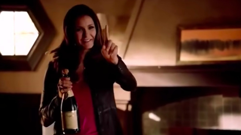 The Vampire Diaries Nina Dobrev with champagne 