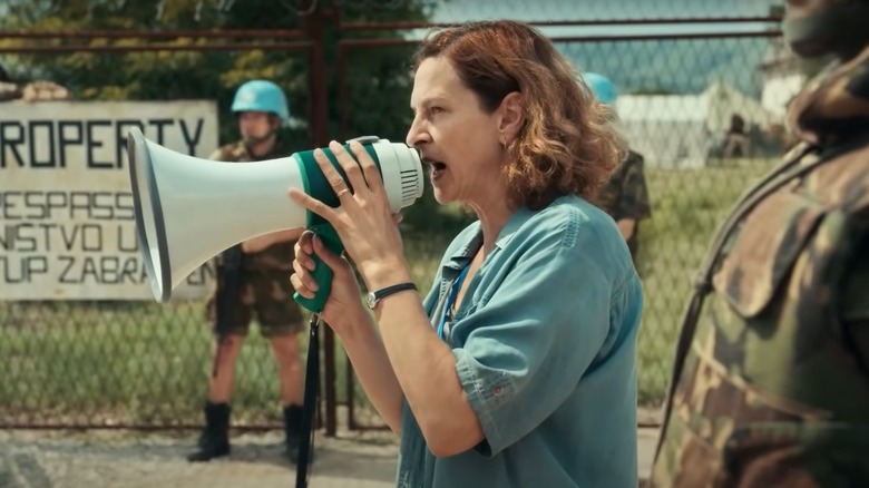 Jasna Djuricic with megaphone