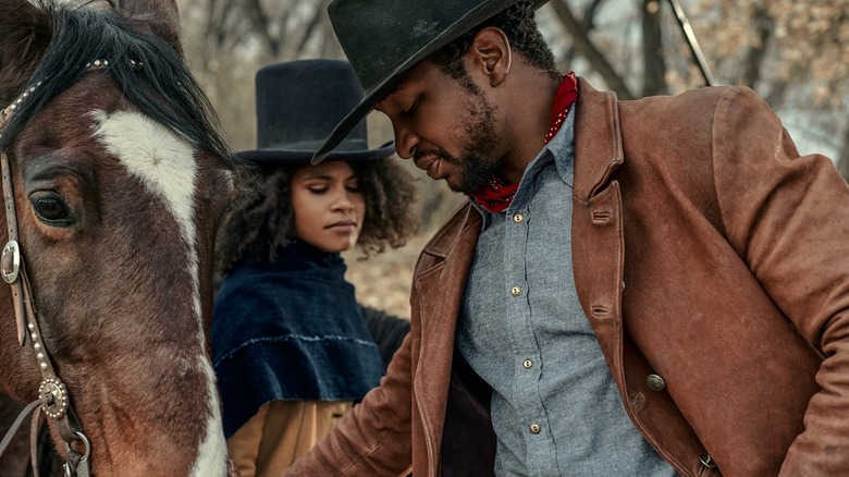 Jonathan Majors with Zazie Beetz