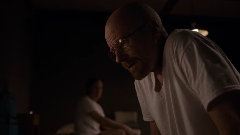 Saul being woken up by Walter White in "Saul Gone"