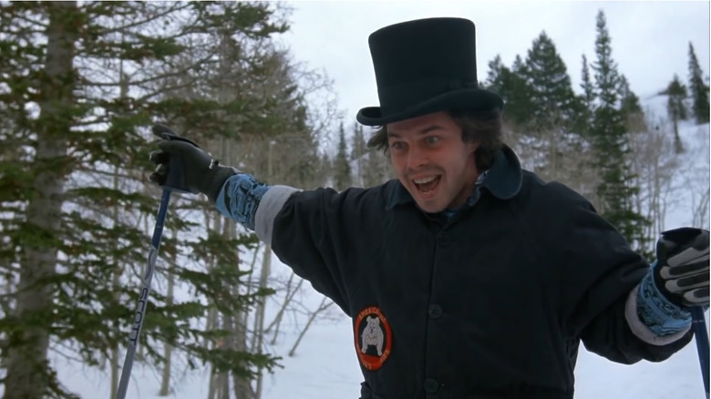 Curtis Armstrong, skis, snow