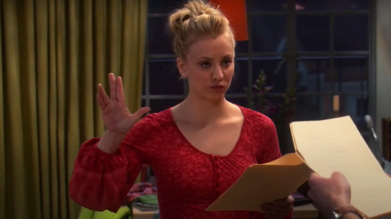 Kaley Cuoco doing the Vulcan salutation