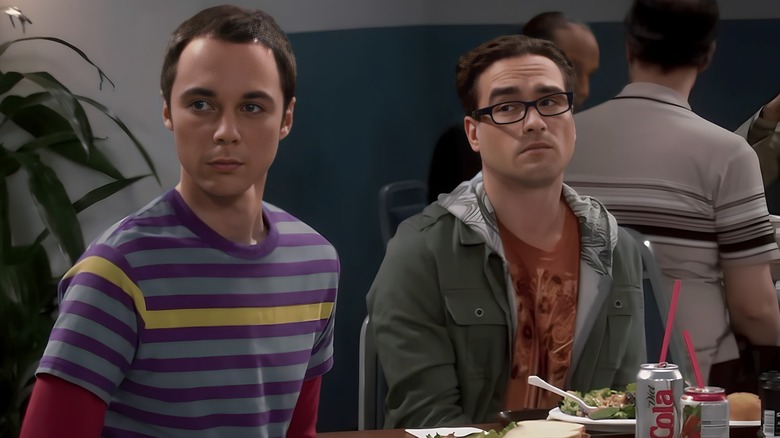 Leonard looking concerned next to Sheldon