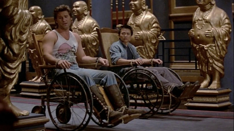 Burton and Wang Chi in wheelchairs