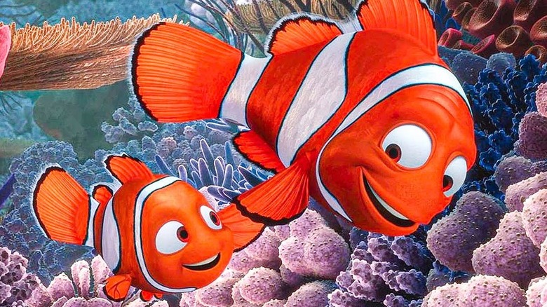 Marlin and Nemo swim