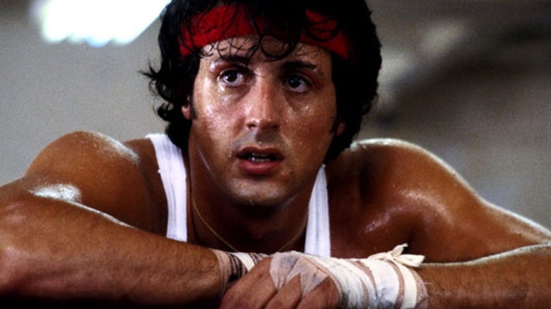 Sylvester Stallone leans on ring