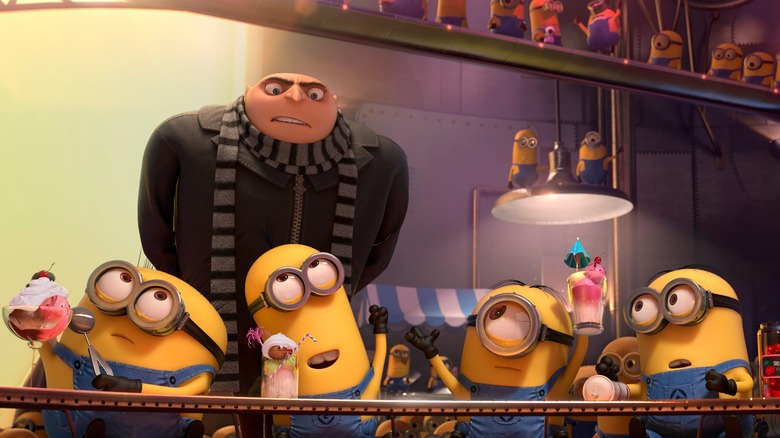 Gru supervises Minions