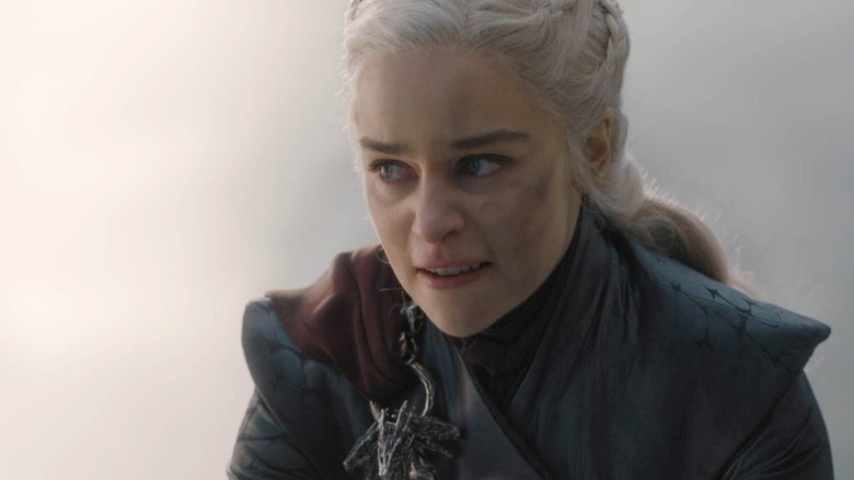 Daenerys Targaryen grimacing