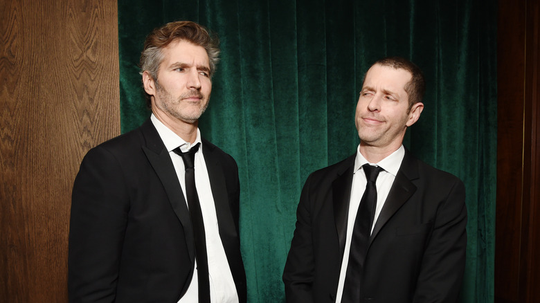 David Benioff and D. B. Weiss mugging for the camera