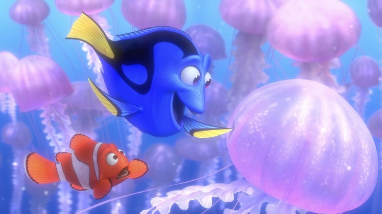 Dory and Marlin among jellyfish