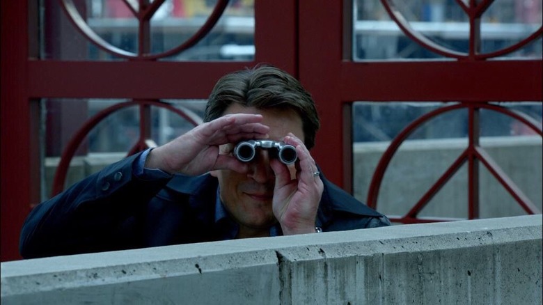 Castle spies with binoculars