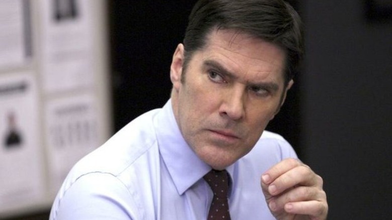 Aaron Hotchner looks angry